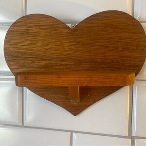 Vintage Heart Shaped Wooden Wall Shelf | Cottagecore Wood Shelf | Rustic